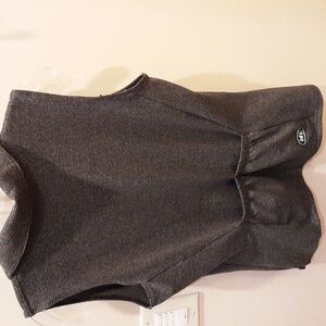 REI Gray Sleeveless Collared Top